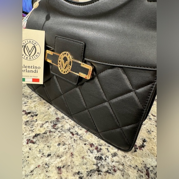 Valentino Orlandi Vegan Leather Quilted Crossbody Bag - Picture 10 of 16